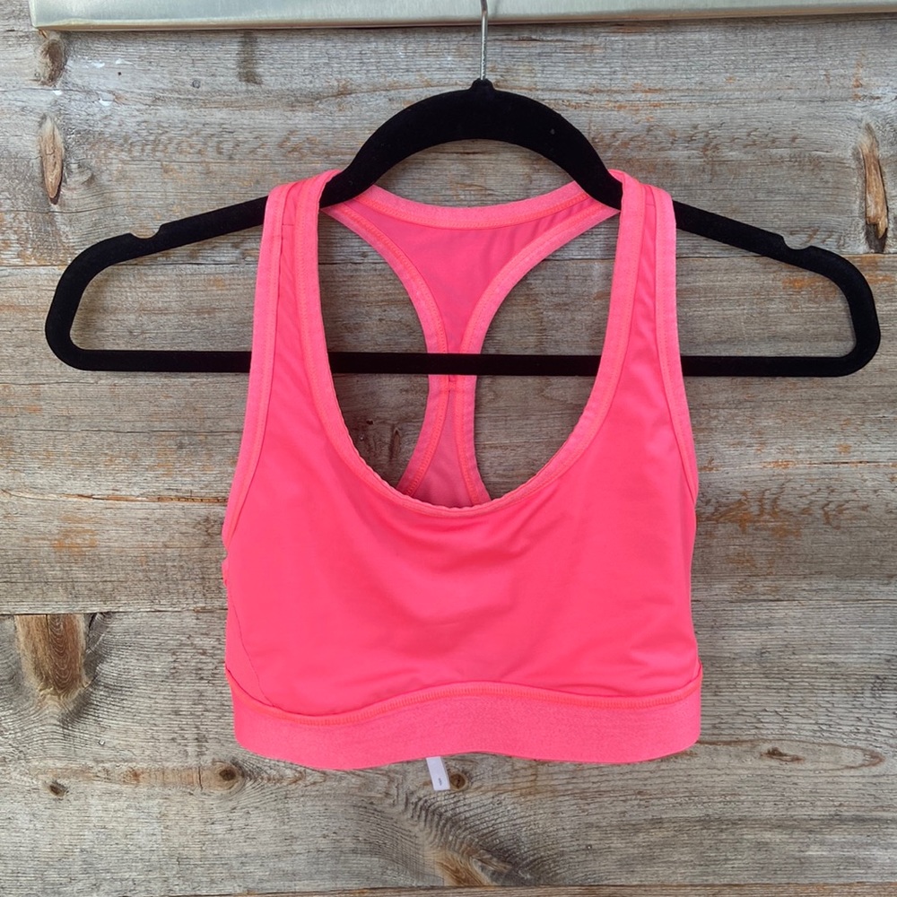 Aerie sports bra neon pink size small